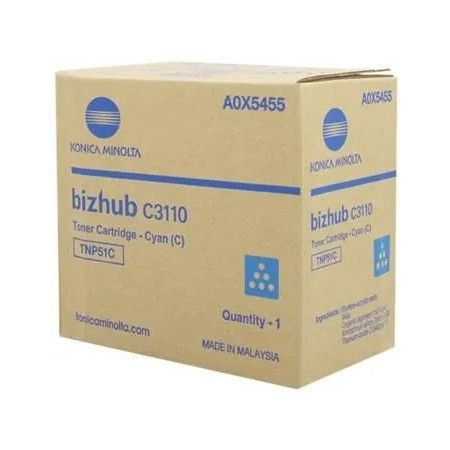 Konica Minolta TNP51C Cyan (A0X5455, TNP-51C) — Cartus de