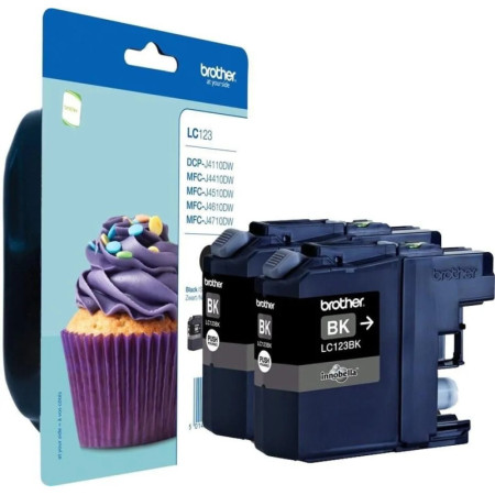 Brother LC 123 Black (x2) (LC-123BKBP2, LC123BKBP2)