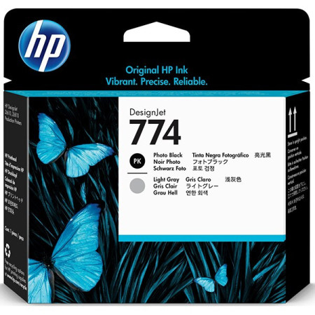 HP 774 Photo Black & Light Gray Printhead (P2W00A) — Cap de