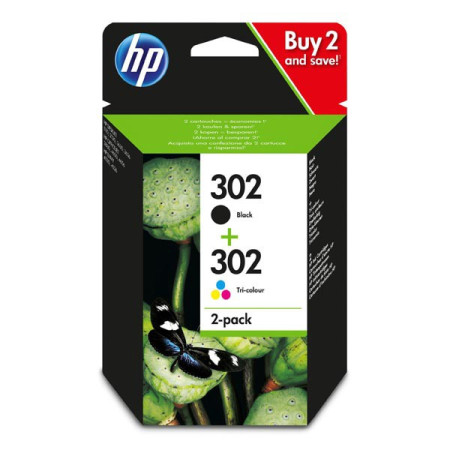 HP 302 Black & Color (X4D37AE) — Pachet cartuse de cerneala