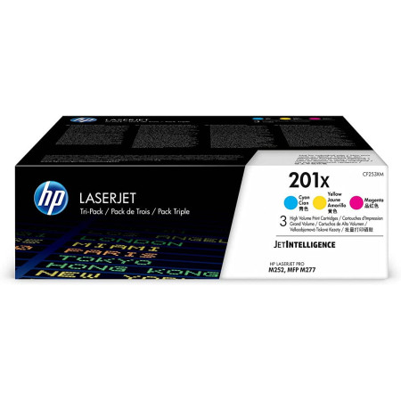HP 201X Cyan/ Magenta/ Yellow (CF253XM, CMY) — Pachet