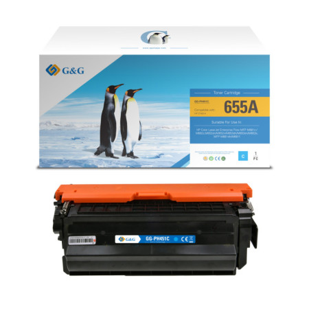 HP 655A Cyan (CF451A) — Toner Premium G&G