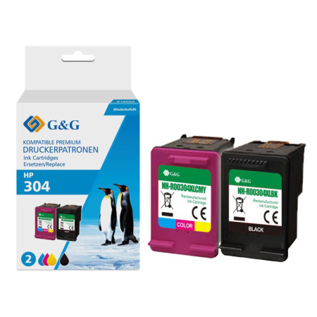 Pachet cartuse premium G&G HP 304XL (N9K07AE, N9K08AE)