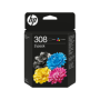HP 308 Black and Tricolor (6L6S6UE) — Pachet cartuse de