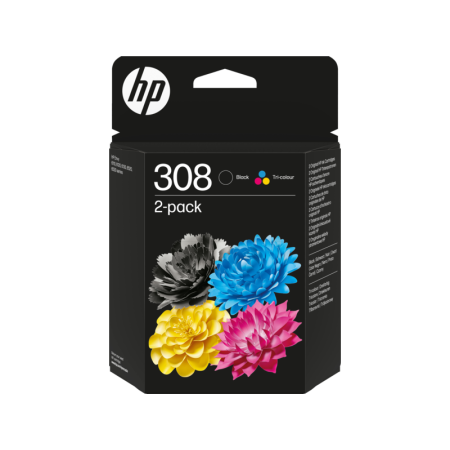 HP 308 Black and Tricolor (6L6S6UE) — Pachet cartuse de