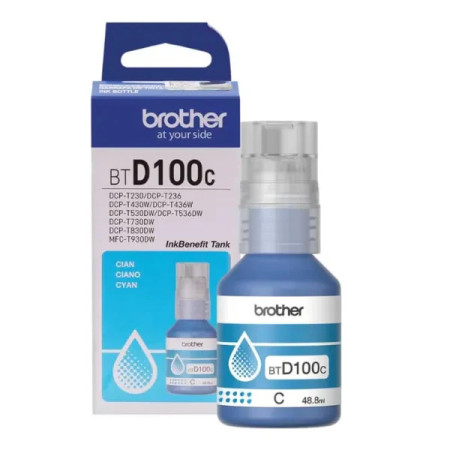 Brother BT D100 Cyan (BT-D100C, BTD100C) — Flacon cerneala