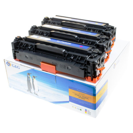 Pachet tonere premium G&G HP 312A Cyan/ Magenta/ Yellow (CF440AM, CMY)