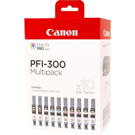 Canon PFI 300 (10x) Multipack (4192C008AA, PFI-300MULTI) — Pachet cartuse de cerneala