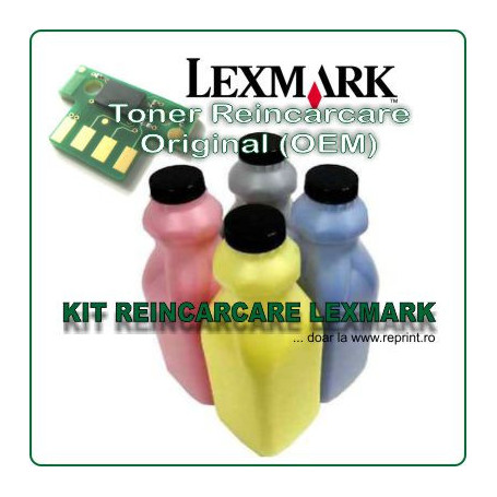Kit Reincarcare Toner si Chip SCC Lexmark C546U1KG, C546U2KG (BK@8K/200gr)
