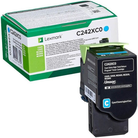 Lexmark C242XC0 Cyan Return Program — Cartus de toner