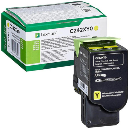 Lexmark C242XY0 Yellow Return Program — Cartus de toner
