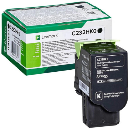 Lexmark C232HK0 Black Return Program — Cartus de toner