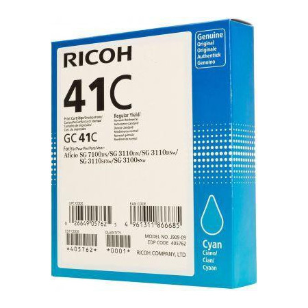 Ricoh GC 41C Cyan (405762, GC-41C) — Cartus de gel